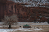 Navajo still live and farm on the canyon floor. The hogan is a popular abode.